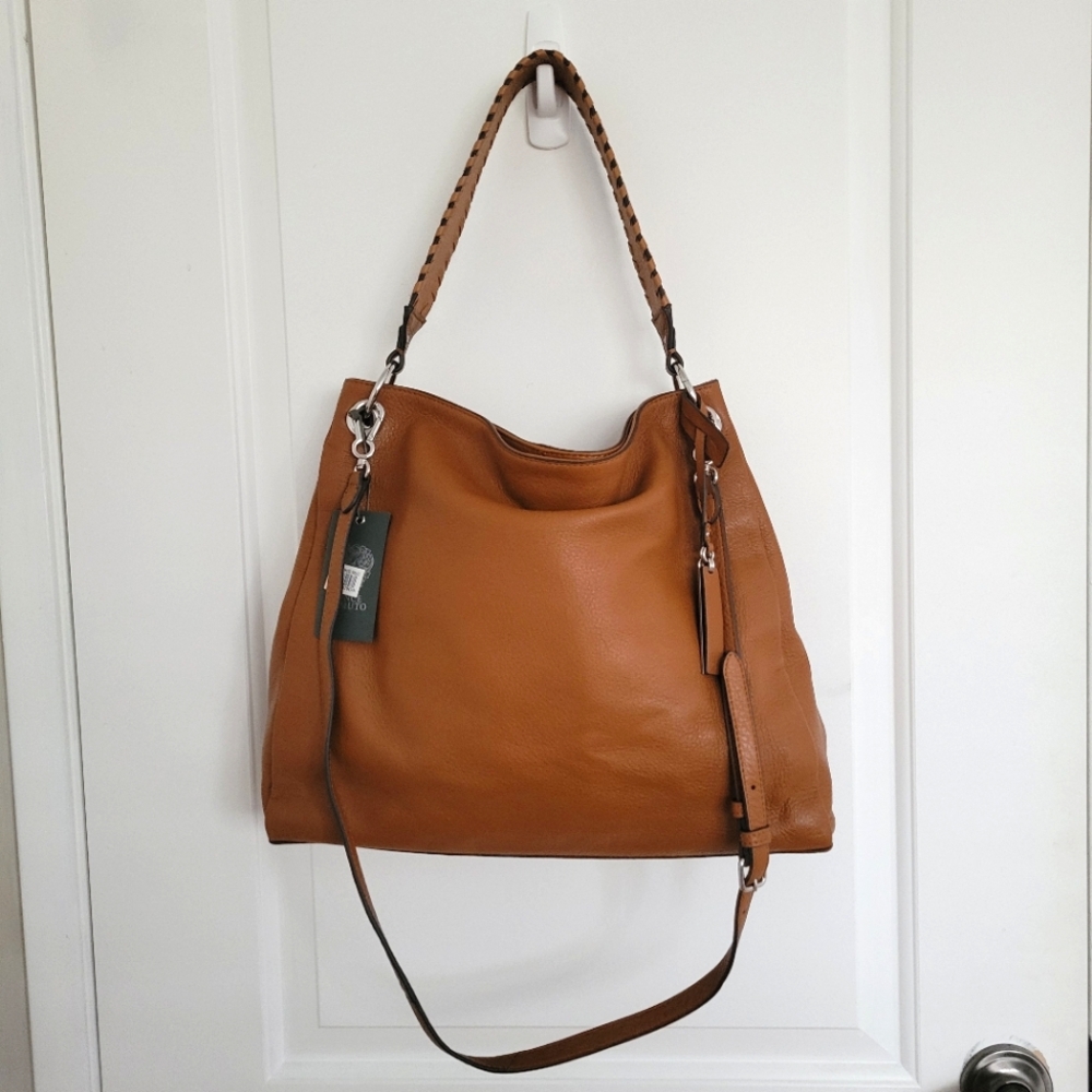 NWT Vince Camuto Nadja Leather Hobo Shoulder Crossbody Handbag